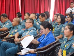 Danlantamal IX Didampingi Ketua Korcab IX DJA III Ikuti Pembekalan Pangkoarmada RI Kepada Kowal Secara Virtual