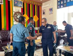 Perwira Tertua Lanal Sabang Terima Courtesy Call Ketua Pengurus Yayasan Hang Tuah Cabang Belawan di Mako Lanal Sabang