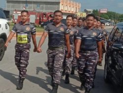 Prajurit Lanal Bintan Turut Serta Semarakkan Lomba Gerak Jalan Tri Lomba Juang