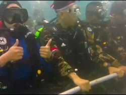 Songsong HUT Republik Indonesia Ke-80, Kodaeral IX Ambon dan Forkopimda Maluku Kibarkan Bendera Bawah Laut